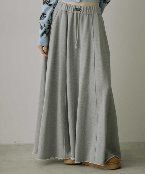 新品 リズレー スウェット ロングスカート グレー 秋 フレア フリーサイズ VIOLETTA スカート スウェットロングフレアスカート : ZOZOTOWN