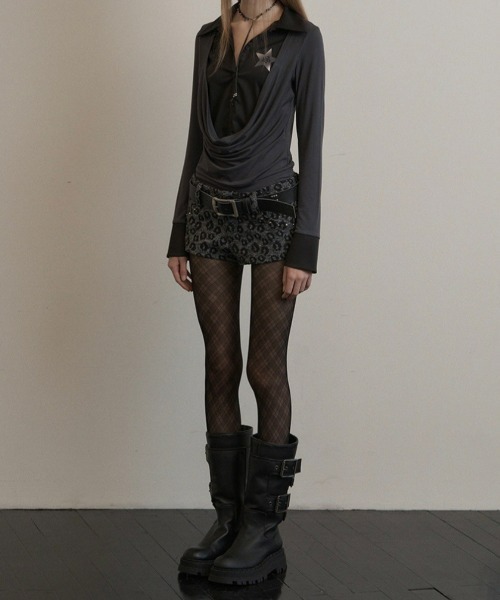 SETUPEXE パンツ 「SETUP‐EXE」LEOPARD SHORT PANTS レディース