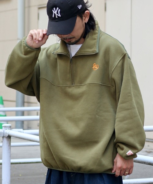 「Java」 スウェットカットソー MEDIUM カーキ メンズ