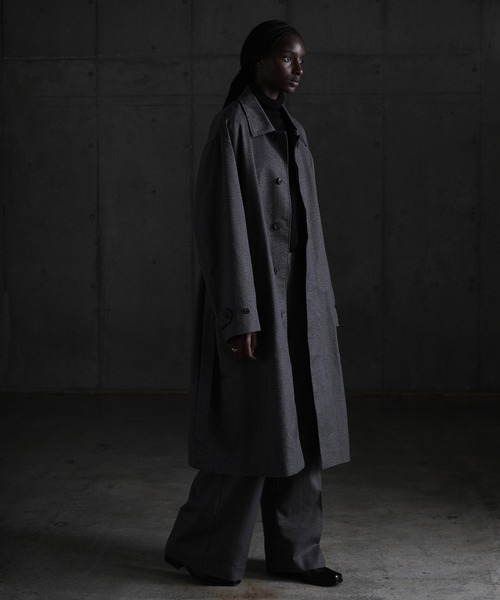 「CALLNE」 ステンカラーコート M グレー メンズ_画像9