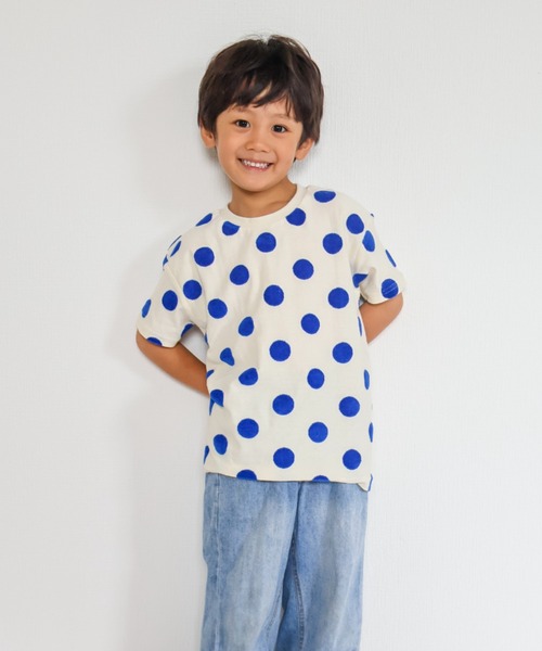 moujonjon（ムージョンジョン） tシャツ 水玉柄半袖Tシャツ キッズ
