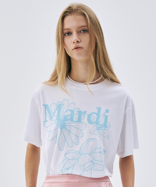★MARDI MERCREDI★SLIM TSHIRT TRIPLE FLOWER★大人気★ Mardi Mercredi マルディメクルディ Tシャツ SLIM TSHIRT TRIPLE