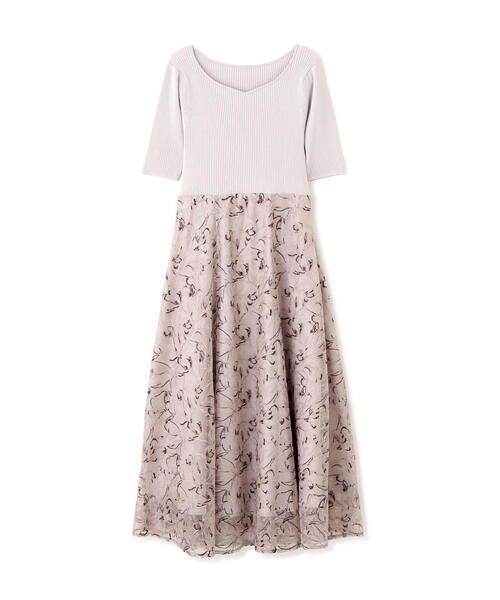 PROPORTION BODY DRESSING ワンピース チュールフラワーニット