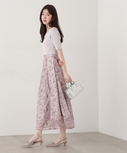 専用　　　　　チュールがふんわり重なるドッキングワンピ♡小花柄♡M classicalelf ワンピース 1枚で完成する大人の抜け感ワンピ♪袖