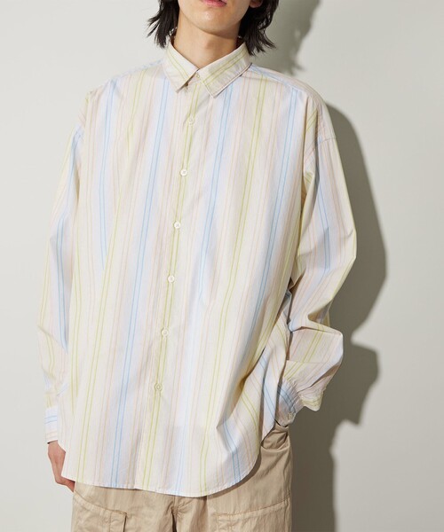 豪華 CITEN シャツ メンズ 「CITEN」ストライプオーバーシャツ トップス
