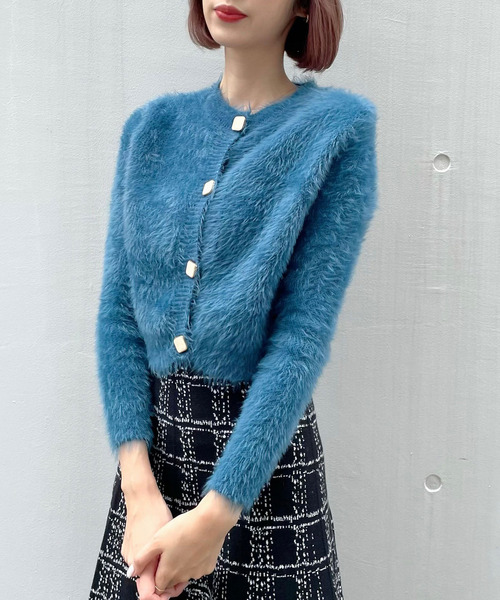 「titty＆Co. PETIT」 ニットカーディガン FREE ブルー レディース_画像3