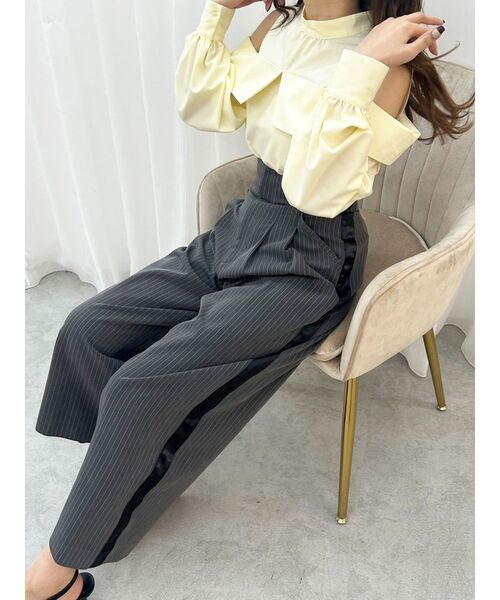 ピンストライプPT   MERCURYDUO MERCURYDUO パンツ ピンストライプコルセットタックパンツ
