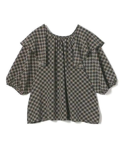 ブラウス シャツ BBタイポグラフィプリント フロンタブルブラウス レディース