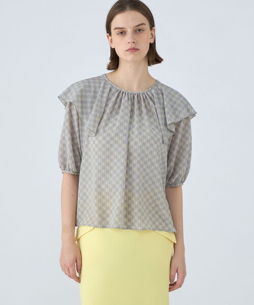 Balsey スタックプリント ブラウス 美品 Ballsey（ボールジィ） ブラウス シャツ BBタイポグラフィプリント
