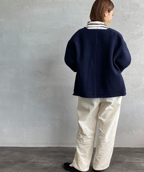 Danton（ダントン） ノーカラージャケット 38 ベージュ レディース