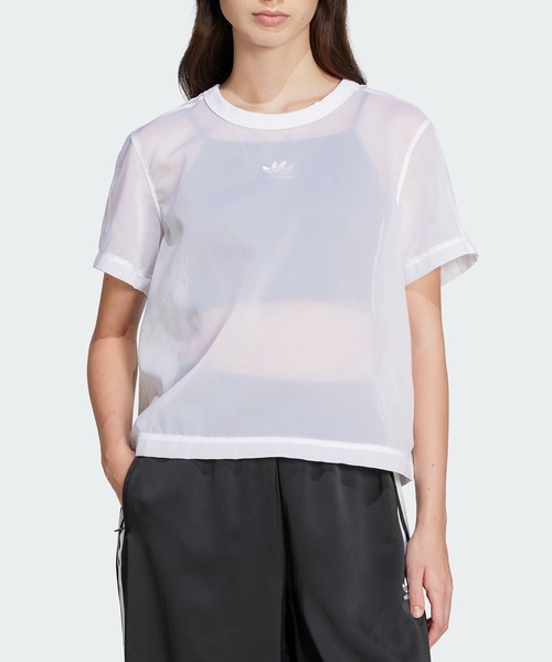 adidas tシャツ アディカラー シアー スリーストライプス 半袖T