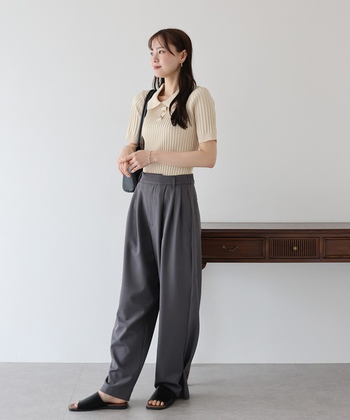 BLUEEAST（ブルーイースト） ニット セーター リボンボタンポロ衿