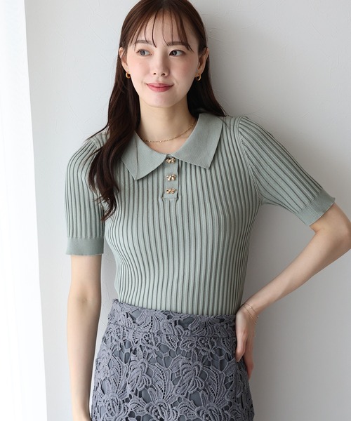 ⭐️リボンとボタンデザインが可愛い柔らかニット♪ ⭐️リボンとボタンデザインが可愛い柔らかニット♪