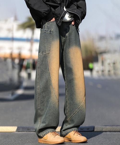 aimoha（アイモハ） ワイドパンツ ジーンズ ワイドシルエットデニム