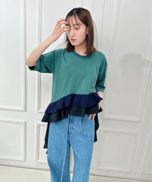 tシャツ フリルデザインチュニックTシャツ レディース : ZOZOTOWN