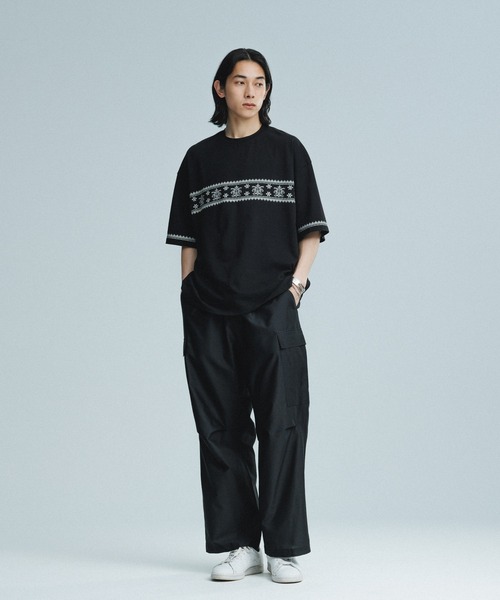 Ropeカーゴパンツ ブラック ADAM ET ROPE' カーゴパンツ 「ACT/アクト」超軽量 ワイド