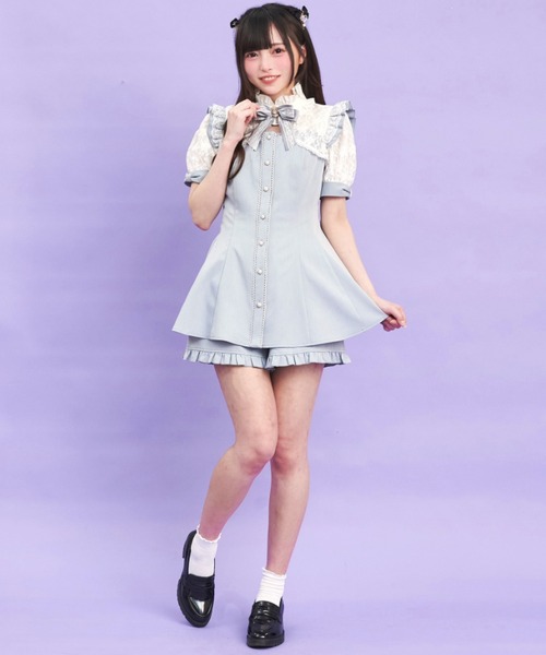 Secret Honey セットアップ 袖レース＆ボレロ風半袖セットアップ