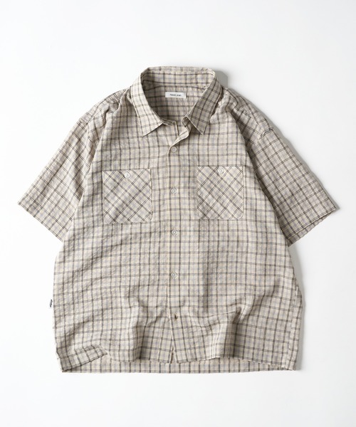 Adoon plain シャツ Seersucker Check Shirt / シアサッカー