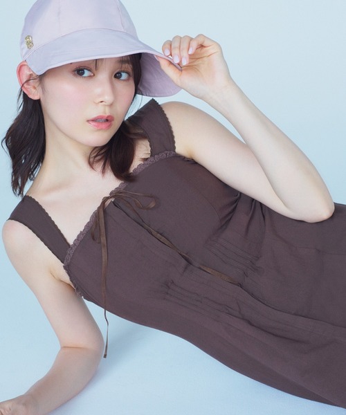 SNIDEL ワンピース レーストリムコットンミニワンピース