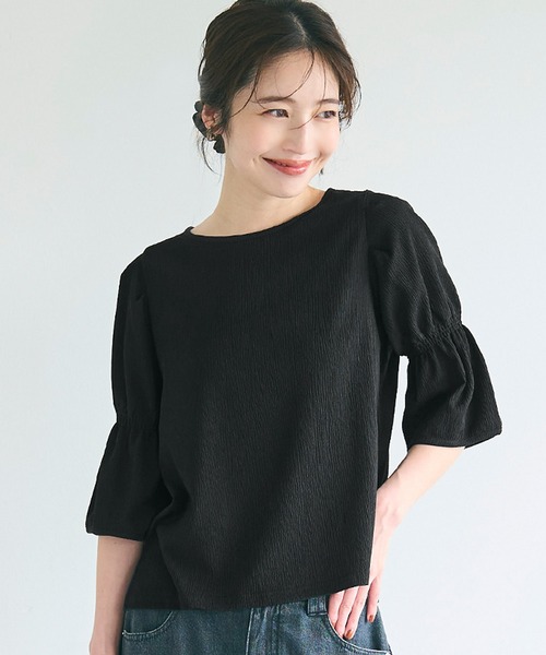 coca（コカ） ブラウス シャツ 「WEB限定セール」シャーリング5分袖 