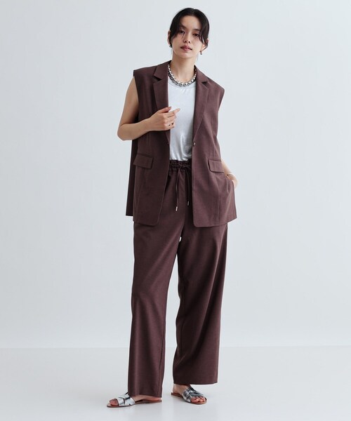 ベスト+ジレ cen INDIVI GALLEST ベスト ジレ 「セットアップ対応」リネンライクジレ