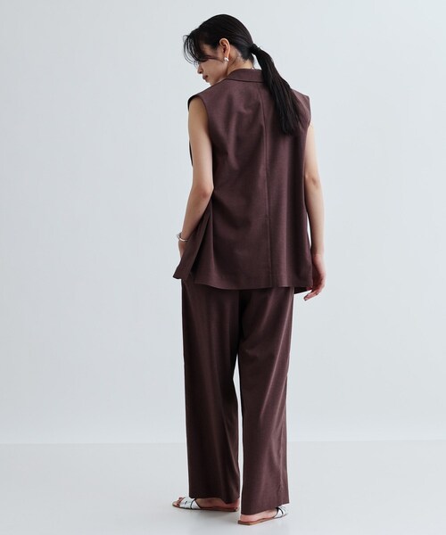 INDIVI GALLEST ベスト ジレ 「セットアップ対応」リネンライクジレ