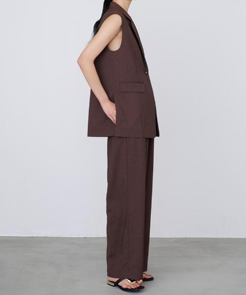 INDIVI GALLEST ベスト ジレ 「セットアップ対応」リネンライクジレ