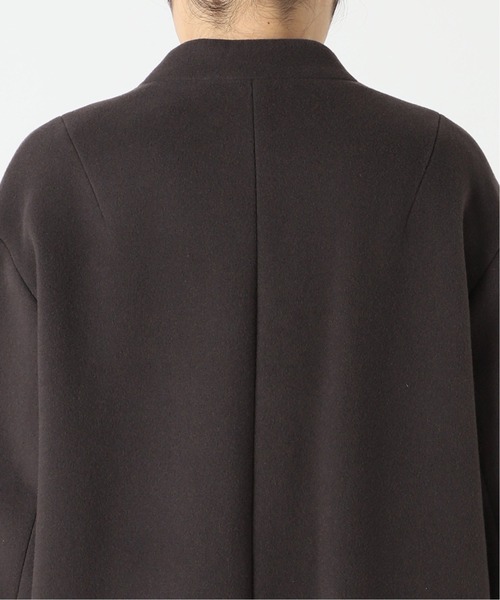 NOBLE ネイビー ノーカラー コート NOBLE（ノーブル） ノーカラーコート 36 ネイビー レディース