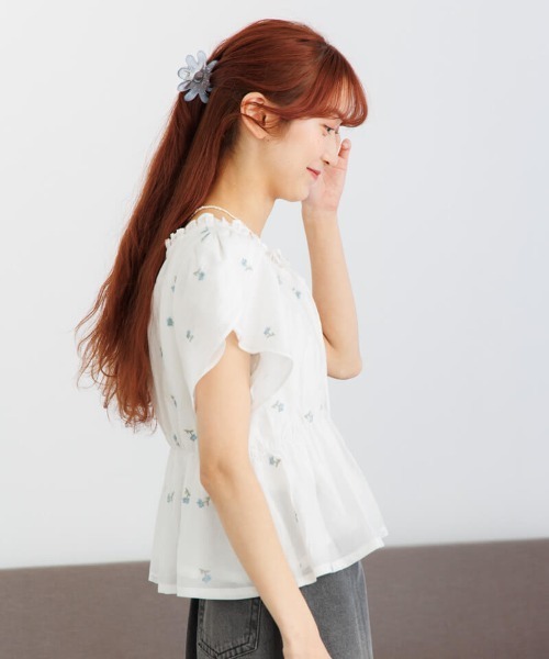 ブラウス シャツ トゥインクルエンブロイダリーブラウス レディース flower（ファッション） ブラウス シャツ トゥインクルエン