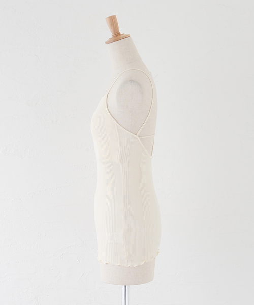 IENA キャミソール HAKUJI/ハクジ RANDOM RIB OPEN BACK CAMI