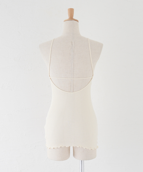 IENA キャミソール HAKUJI/ハクジ RANDOM RIB OPEN BACK CAMI