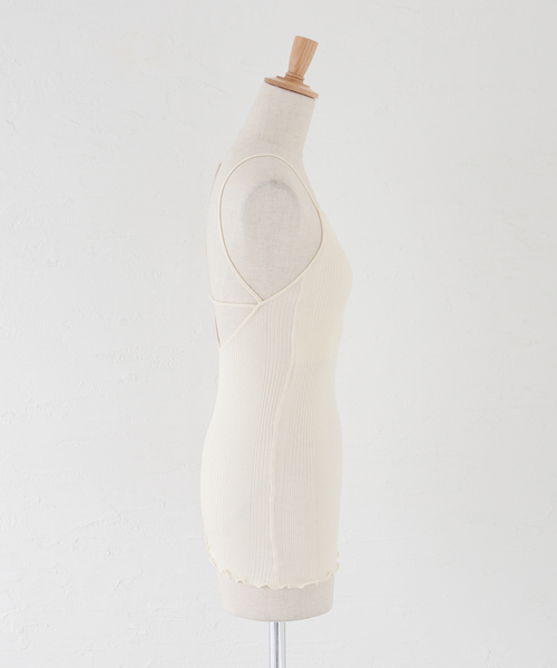 IENA キャミソール HAKUJI/ハクジ RANDOM RIB OPEN BACK CAMI