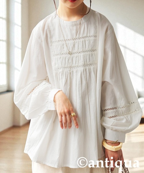 ◯希少◯vintage インディアンコットン トップス  コットンブラウス antiqua（アンティカ） ブラウス シャツ インド綿ブラウス レディース