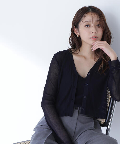 ブラウス シャツ 「THINK BEAUTY」「麻亜里さんコラボ」シュリンクカーディガン レディース 0175110490-010_SUB.jpg?v=