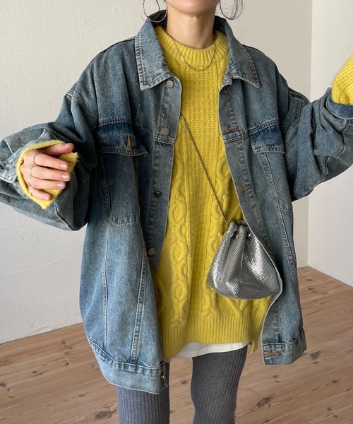 wee9s オーバーサイズデニムジャケット FREEサイズ wee9s 「wee9s」 デニムジャケット FREE ブルー レディース