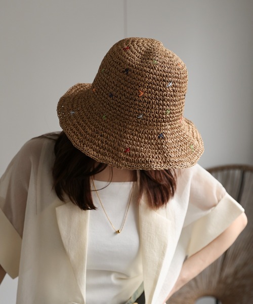 AMERI vintage ハット ベージュ 夏　レディース and it_ ハット レディース 春夏 帽子 麦わら帽子 折りたたみ