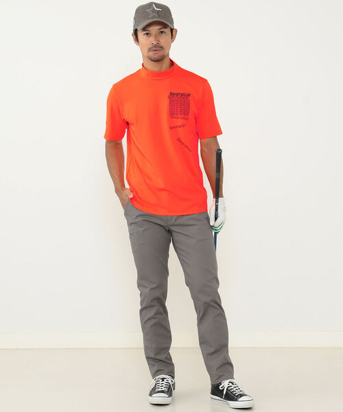 「BEAMS GOLF」 半袖Tシャツ LARGE オレンジ メンズ