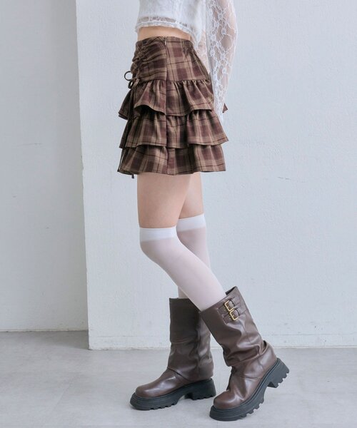 OLIVE des スカート ドロストティアードミニスカート : ZOZOTOWN