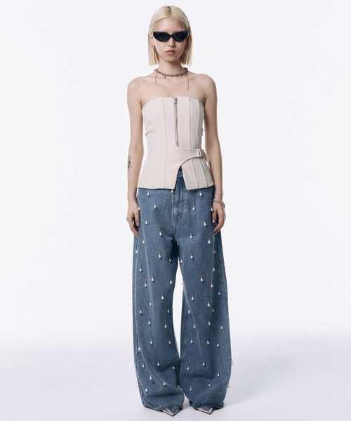 JOSE MOON チューブトップ ベアトップ ZIP UP BUSTIER/ジップ