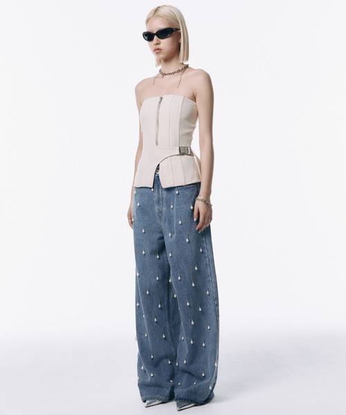JOSE MOON チューブトップ ベアトップ ZIP UP BUSTIER/ジップ