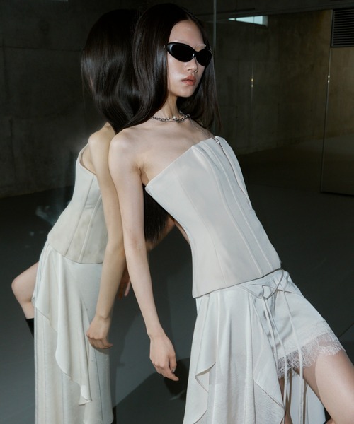 JOSE MOON 今季新作ZIP UP BUSTIER新品タグ付試着無し！ JOSE MOON チューブトップ ベアトップ ZIP UP BUSTIER/ジップ