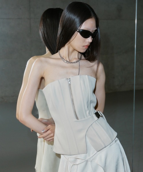JOSE MOON 今季新作ZIP UP BUSTIER新品試着のみ！タグ付！ JOSE MOON チューブトップ ベアトップ ZIP UP BUSTIER/ジップ