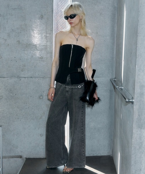JOSE MOON チューブトップ ベアトップ ZIP UP BUSTIER/ジップ