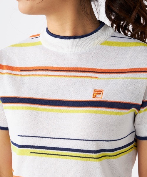 【未使用】FILA GOLF ボーダー ニットワンピ L FILA GOLF ワンピース 半袖 「FILA GOLF/フィラゴルフ」レディース