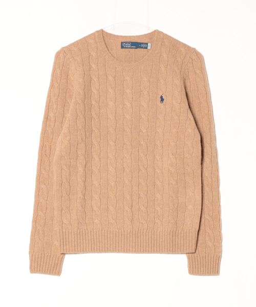 ラルフローレン　ロゴクルーネック　ニット　セーター　カシミア混　ベージュ　正規品 POLO RALPH LAUREN（ポロ・ラルフローレン） ラルフローレン ニット