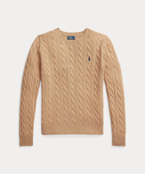 ラルフローレン　ロゴクルーネック　ニット　セーター　カシミア混　ベージュ　正規品 POLO RALPH LAUREN（ポロ・ラルフローレン） ラルフローレン ニット