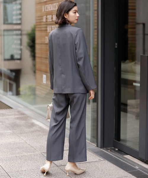 「GeeRA」 パンツスーツ LARGE チャコールグレー レディース
