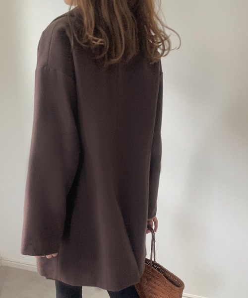 「LAUIR」 チェスターコート LARGE ダークグレー レディース_画像8