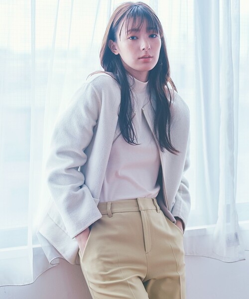 「any SiS」 ノーカラージャケット 0 ホワイト レディース