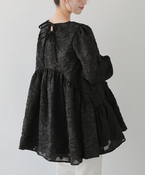 Fit more（フィットモア） ジャガードパフスリーブチュニック